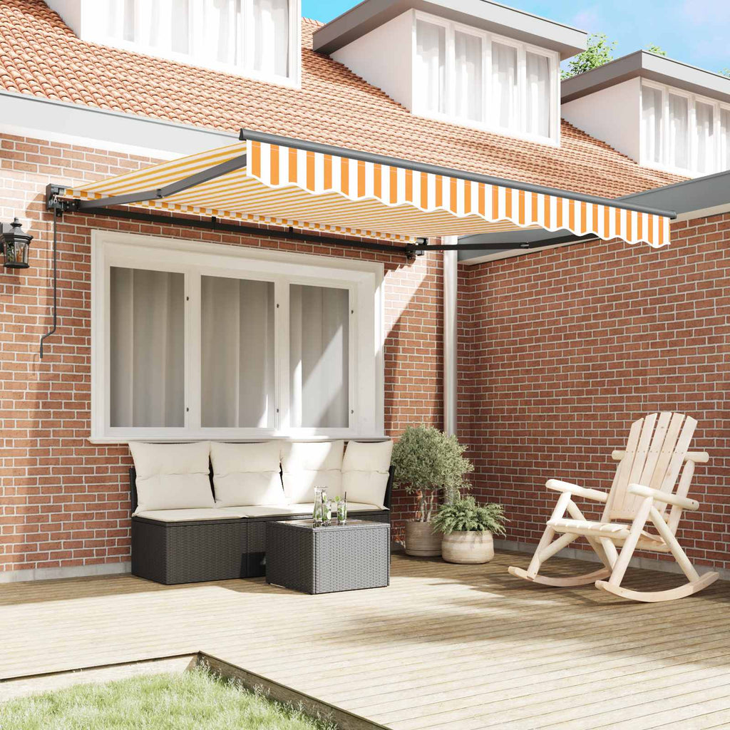 vidaXL Rama markizy Żółty i Biały 300 x 250 cm Poliester z powłoką PU