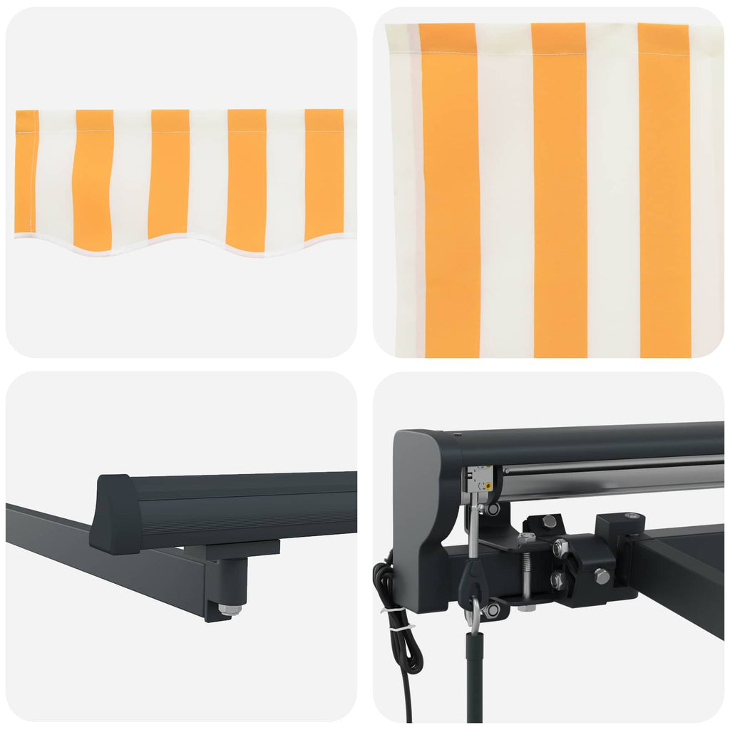 vidaXL Rama markizy Żółty i Biały 300 x 250 cm Poliester z powłoką PU
