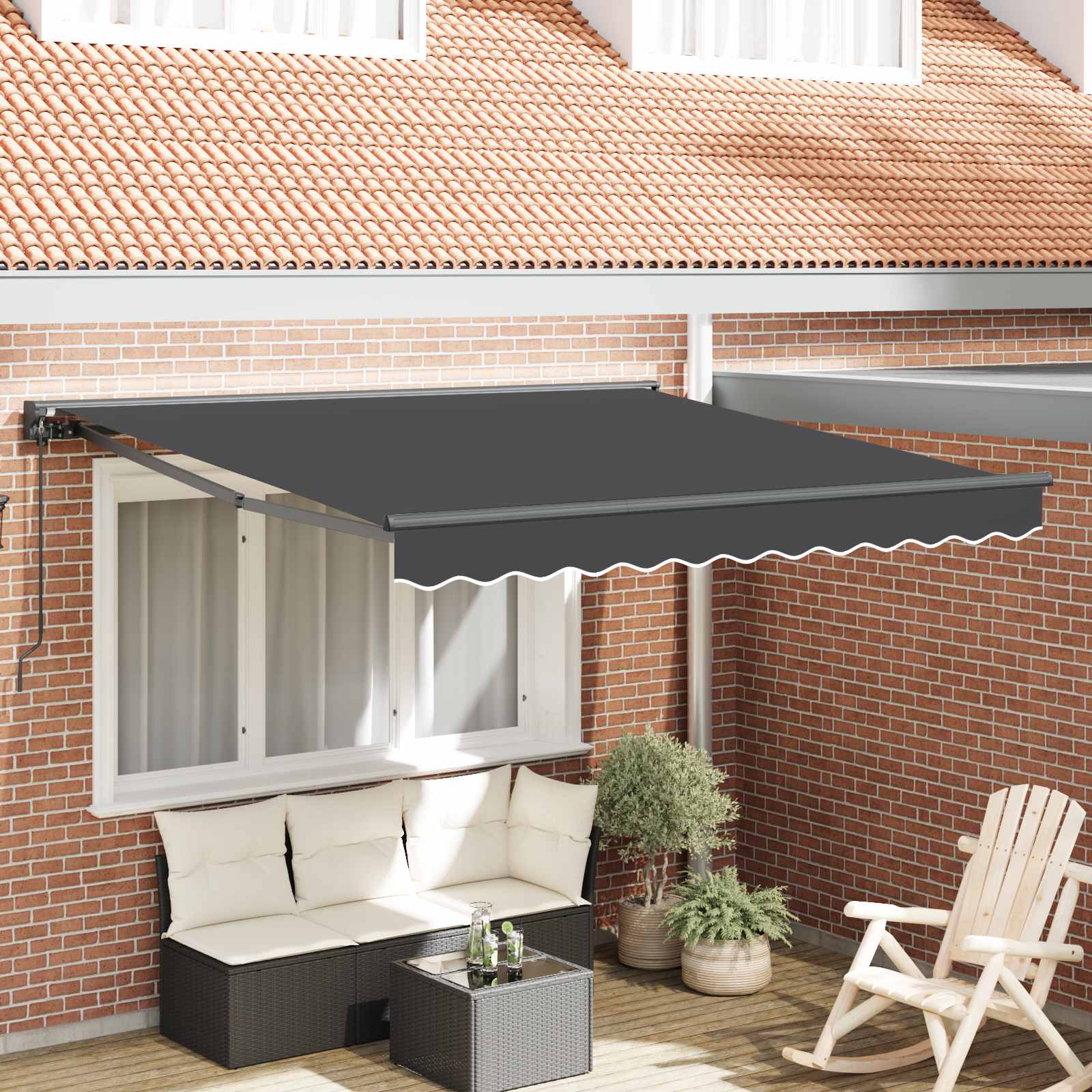 vidaXL Rama markizy Antracyt 300 x 250 cm Poliester z powłoką PU