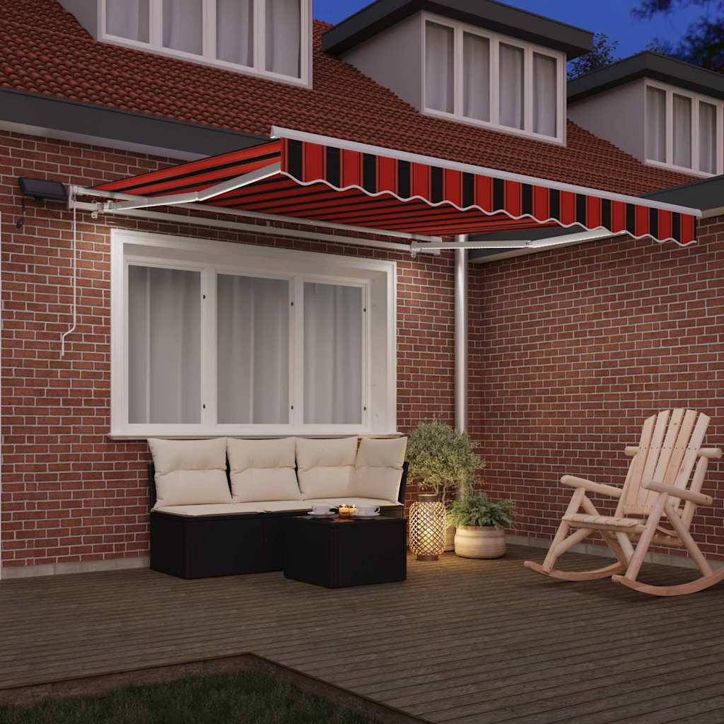 vidaXL Markiza wysuwana pomarańczowy i brązowy 300 x 250 cm