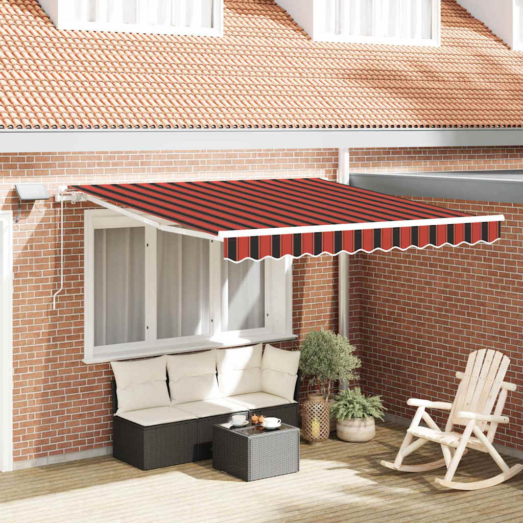 vidaXL Markiza wysuwana pomarańczowy i brązowy 300 x 250 cm