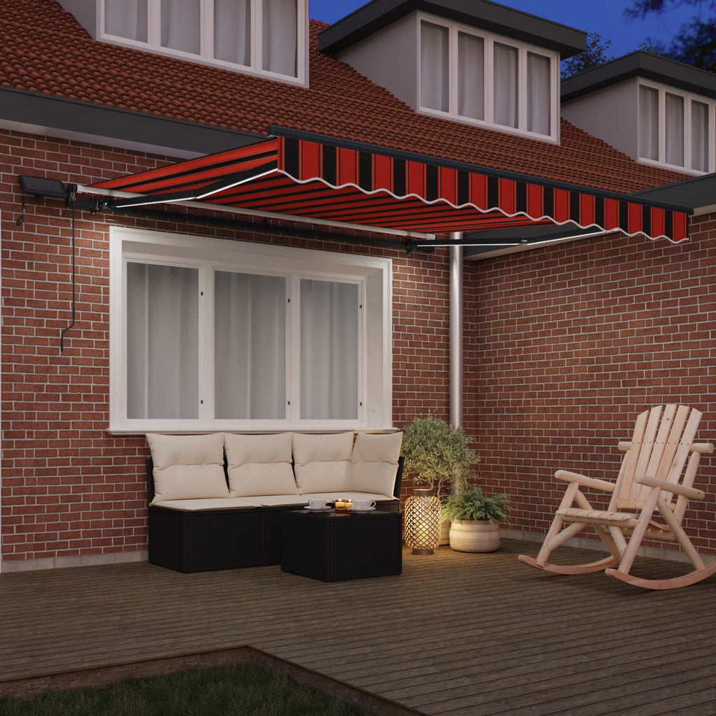 vidaXL Markiza wysuwana pomarańczowy i brązowy 300 x 250 cm