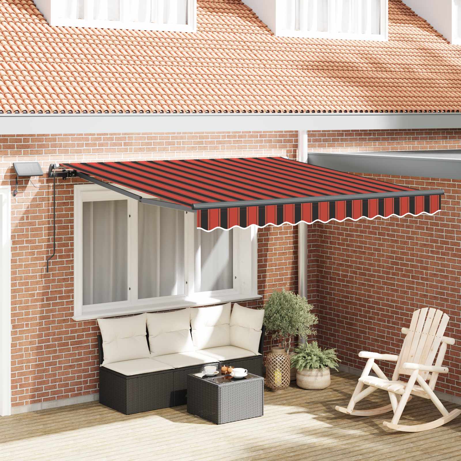 vidaXL Markiza wysuwana pomarańczowy i brązowy 300 x 250 cm