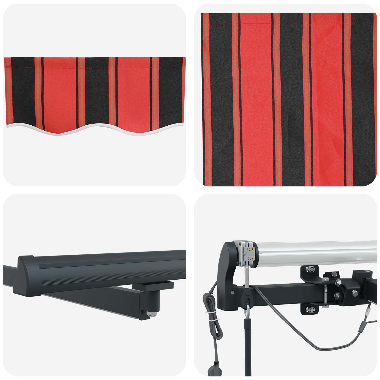 vidaXL Tkanina Zadaszenia pomarańczowy i brązowy 300 x 250 cm