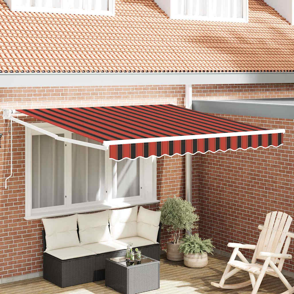 vidaXL Markiza Pomarańczowy i brązowy 300 x 250 cm Poliester i Metal