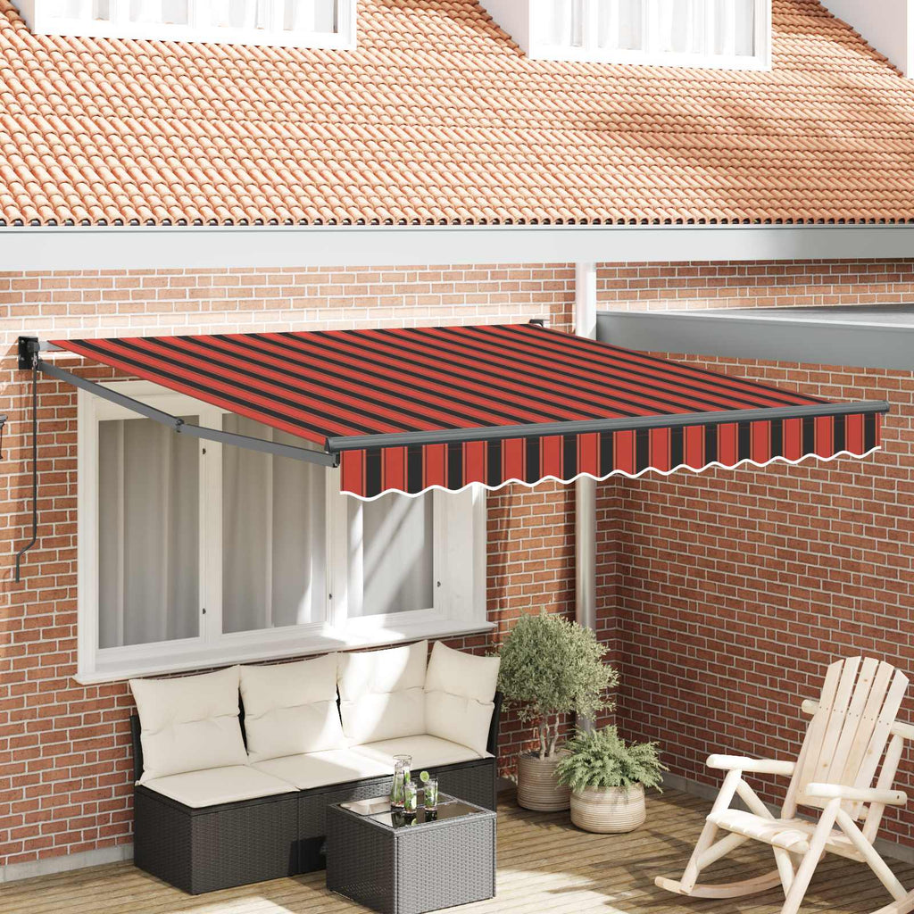 vidaXL Markiza wysuwana Pomarańczowy i brązowy 300 x 250 cm