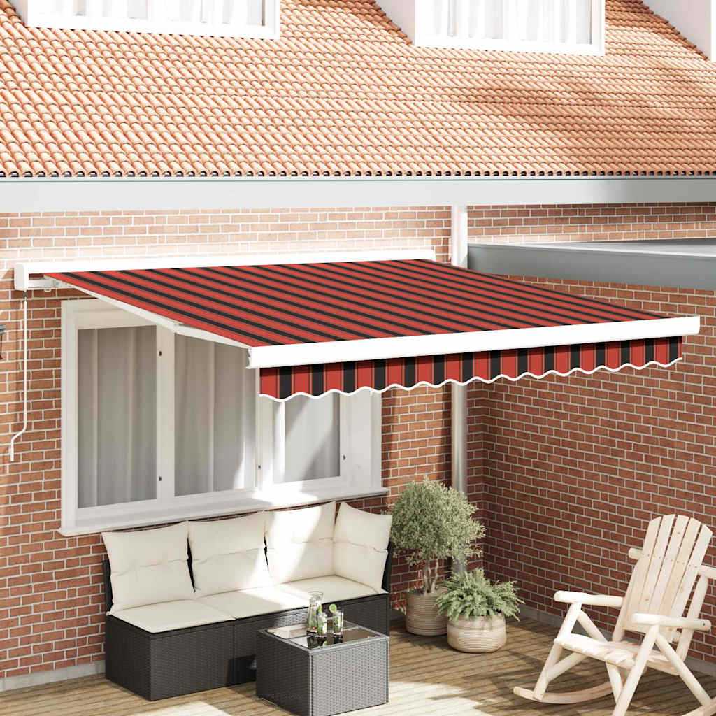 vidaXL Markiza wysuwana Czerwony i Czarny 300 x 250 cm
