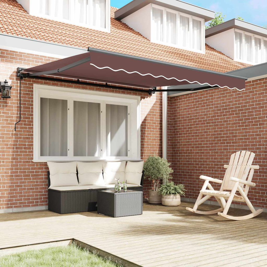 vidaXL Rama markizy Brązowy 300 x 250 cm Poliester z powłoką PU