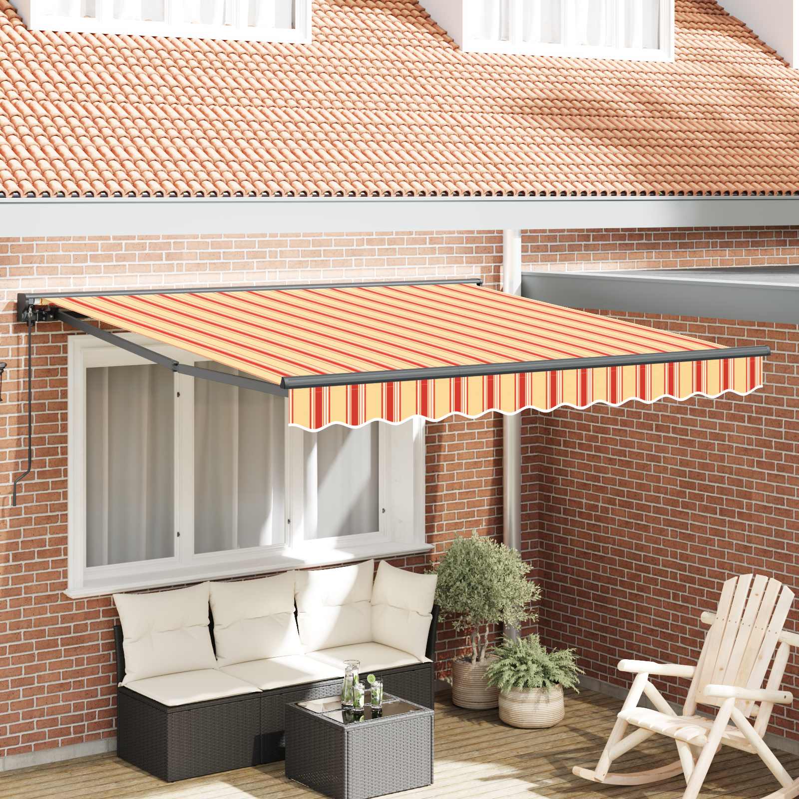 vidaXL Rama markizy Wielokolorowe 300 x 250 cm Poliester z powłoką PU