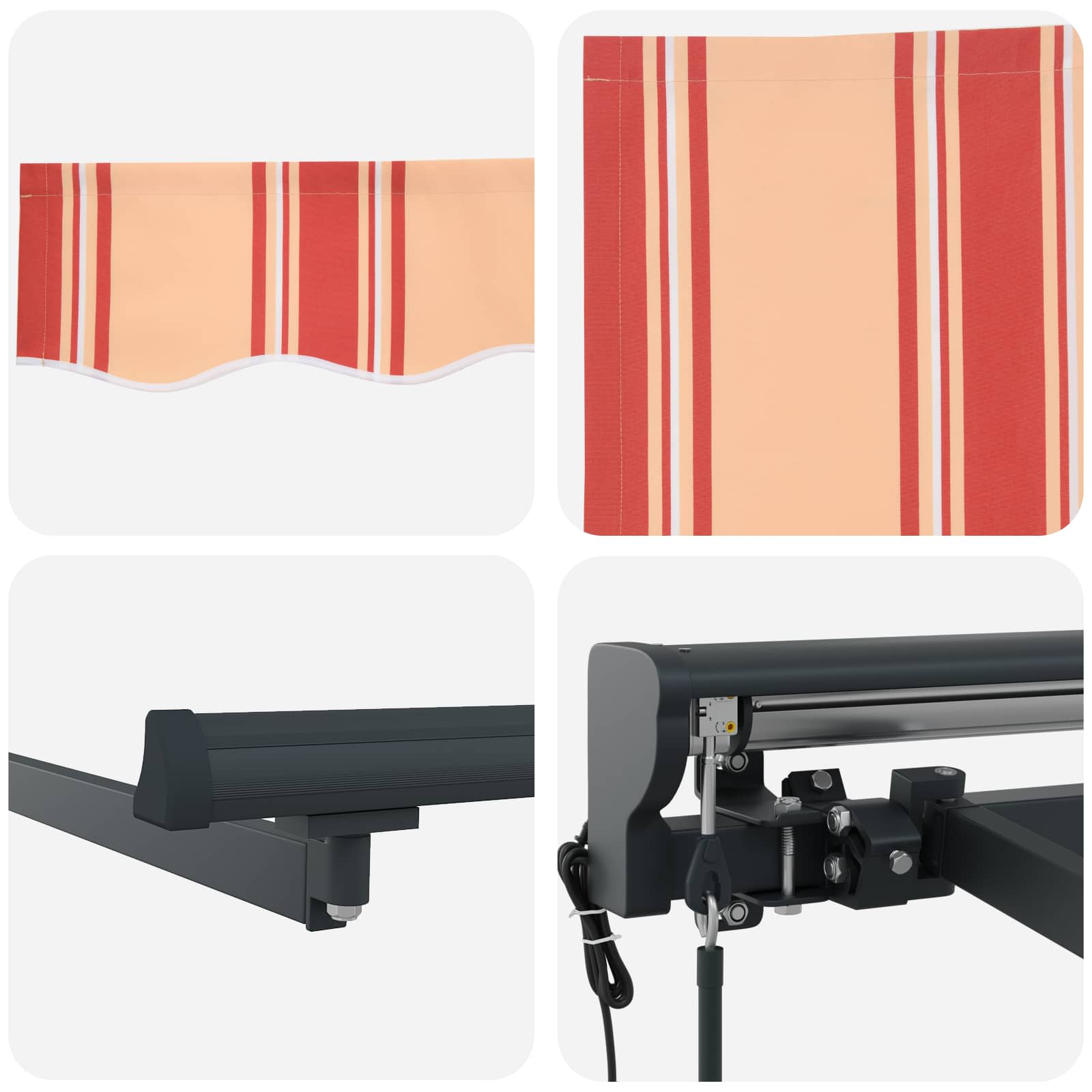 vidaXL Rama markizy Wielokolorowe 300 x 250 cm Poliester z powłoką PU