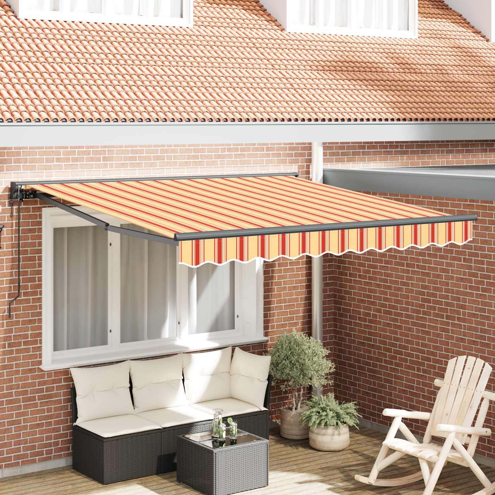 vidaXL Rama markizy Wielokolorowe 300 x 250 cm Poliester z powłoką PU