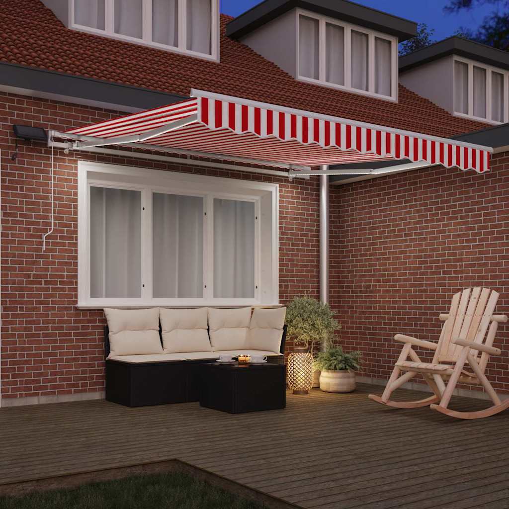 vidaXL Markiza wysuwana Czerwony i Biały 300 x 250 cm