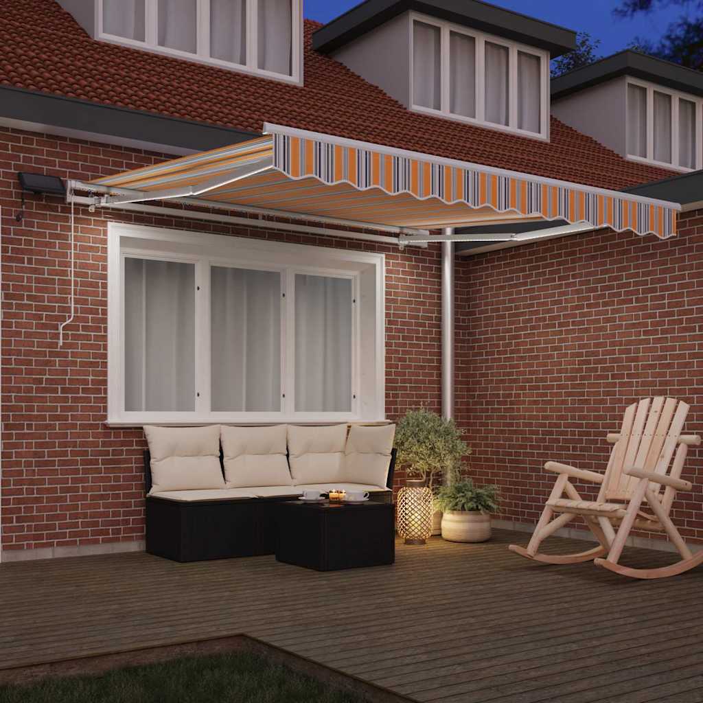 vidaXL Markiza wysuwana Wielokolorowe 300 x 250 cm Tkanina i aluminium