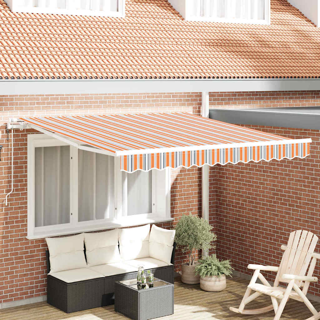 vidaXL Markiza wysuwana Wielokolorowe 300 x 250 cm Tkanina i aluminium