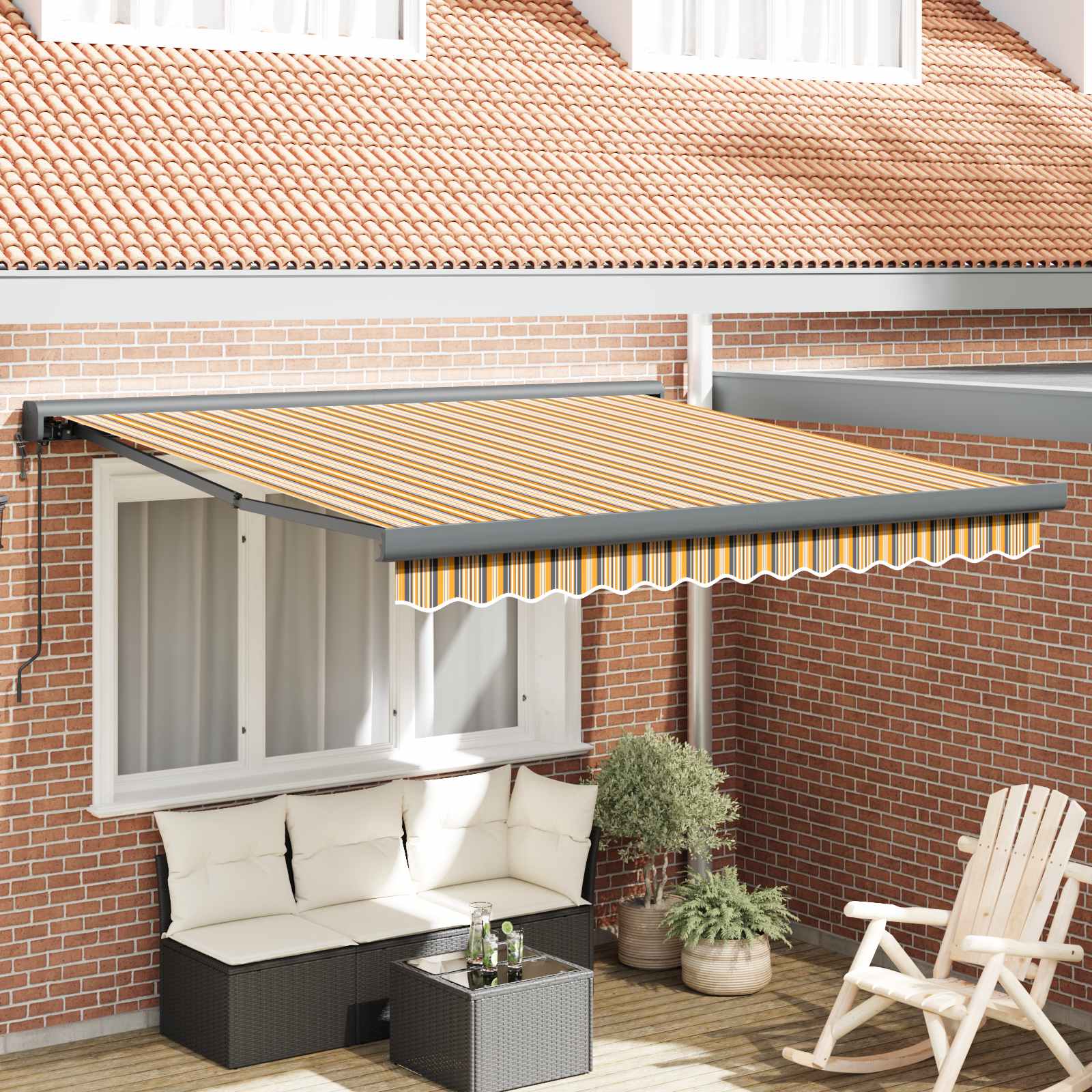 vidaXL Markiza wysuwana Wielokolorowe 300 x 250 x 165 cm