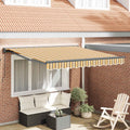 vidaXL Rama markizy Żółty i Szary 300 x 250 cm Poliester z powłoką PU