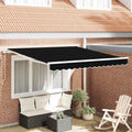 vidaXL Markiza wysuwana Czarny 300 x 250 cm Tkanina i aluminium