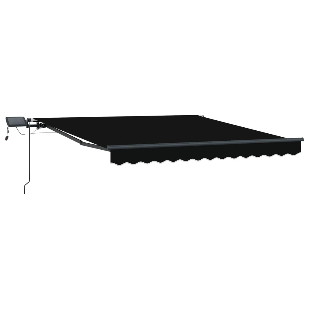vidaXL Markiza wysuwana Czarny 300 x 250 cm Tkanina i aluminium