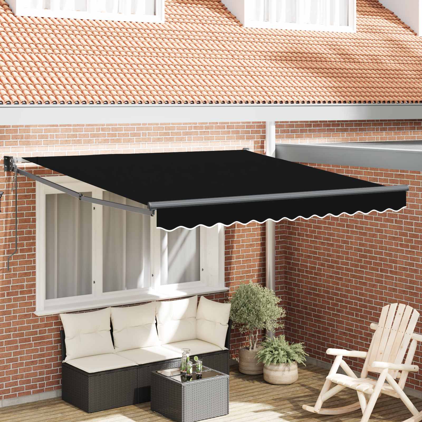 vidaXL Markiza Czarny 300 x 250 x 165 cm Poliester