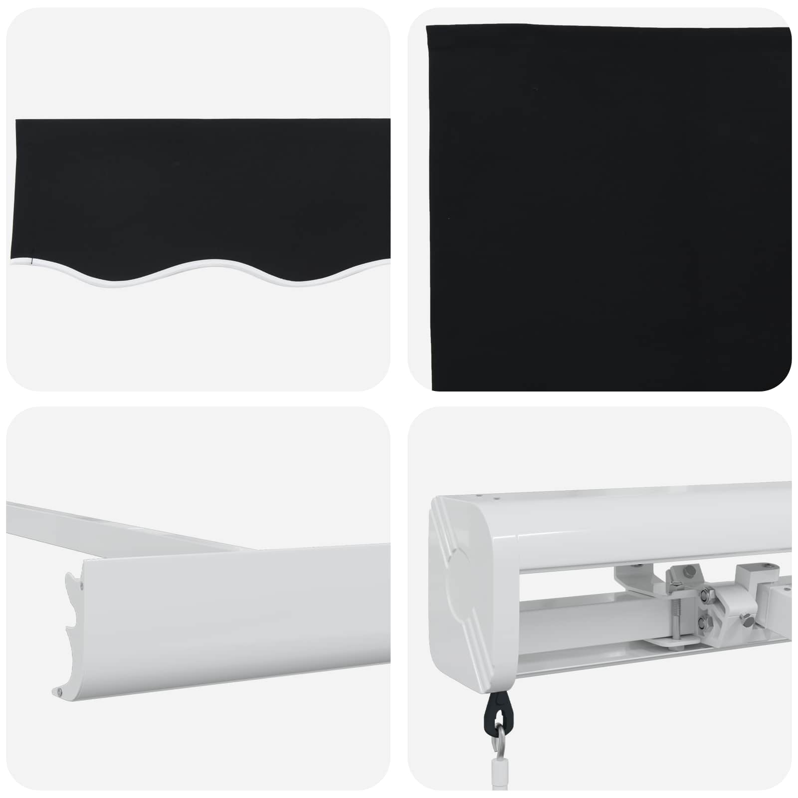 vidaXL Markiza wysuwana Czarny 300 x 250 cm Canvas i Aluminium