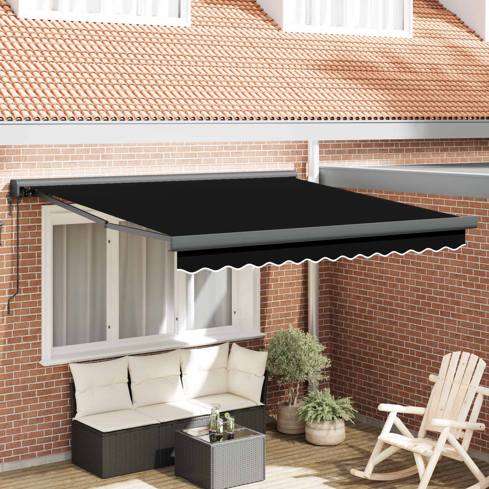 vidaXL Markiza Czarny 300 x 250 x 165 cm Poliester i aluminium
