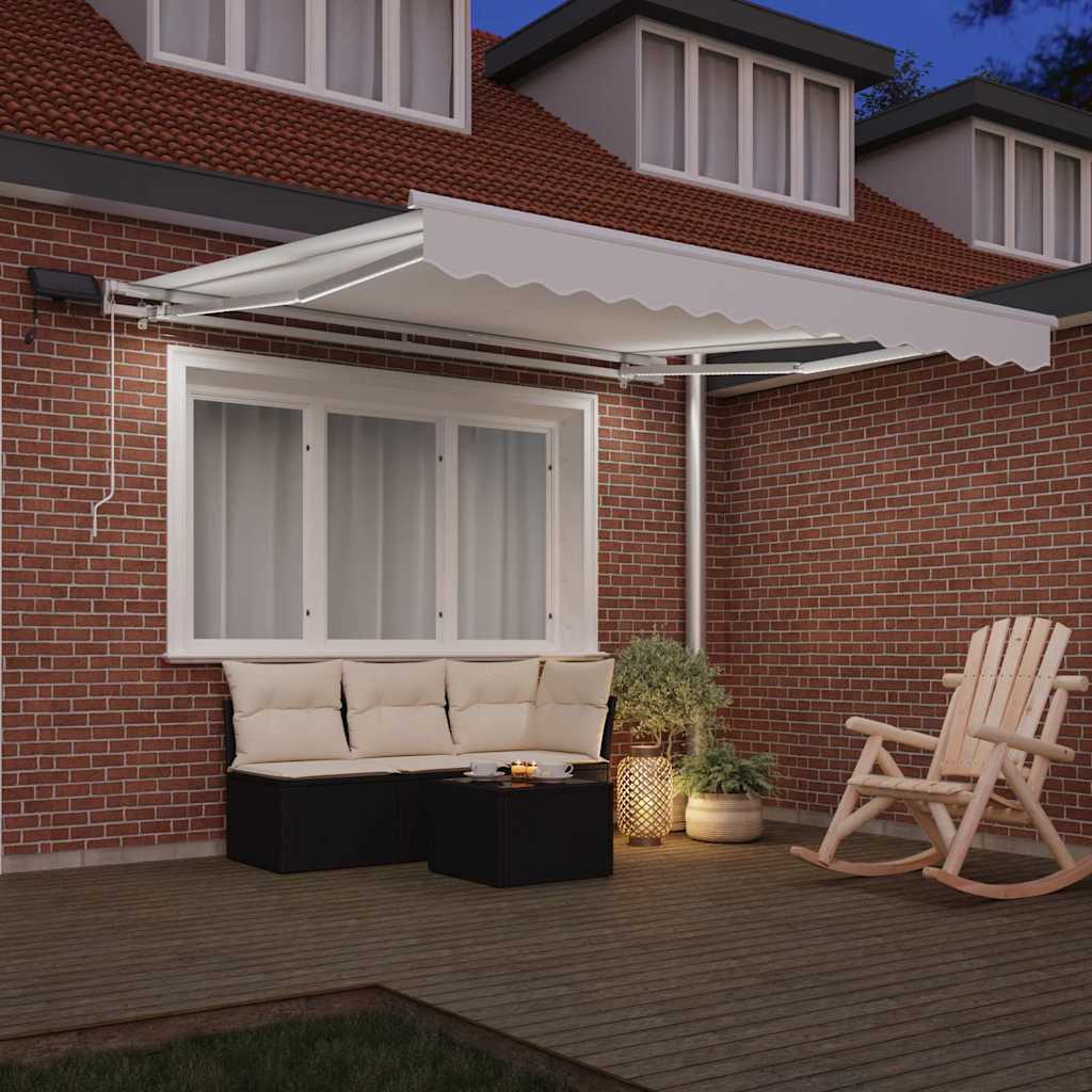 vidaXL Markiza wysuwana Biały 300 x 250 cm Tkanina i aluminium