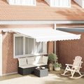 vidaXL Markiza wysuwana Biały 300 x 250 cm Tkanina i aluminium