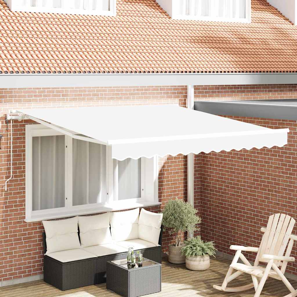 vidaXL Markiza wysuwana Biały 300 x 250 cm Tkanina i aluminium