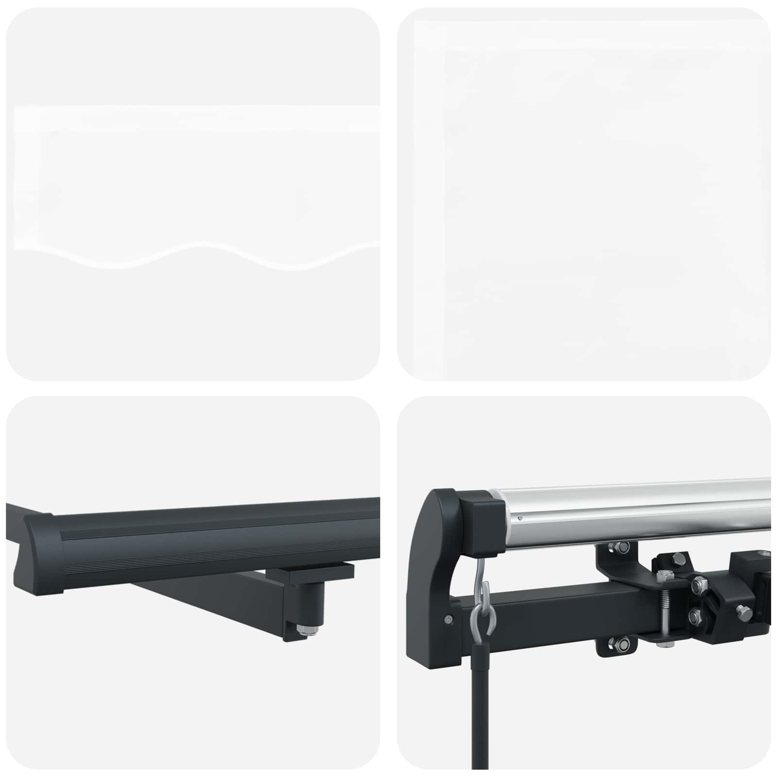 vidaXL Markiza zwijana Biały 300 x 250 cm Poliester i Stal