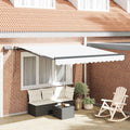 vidaXL Markiza wysuwana Biały 300 x 250 cm Tkanina i aluminium