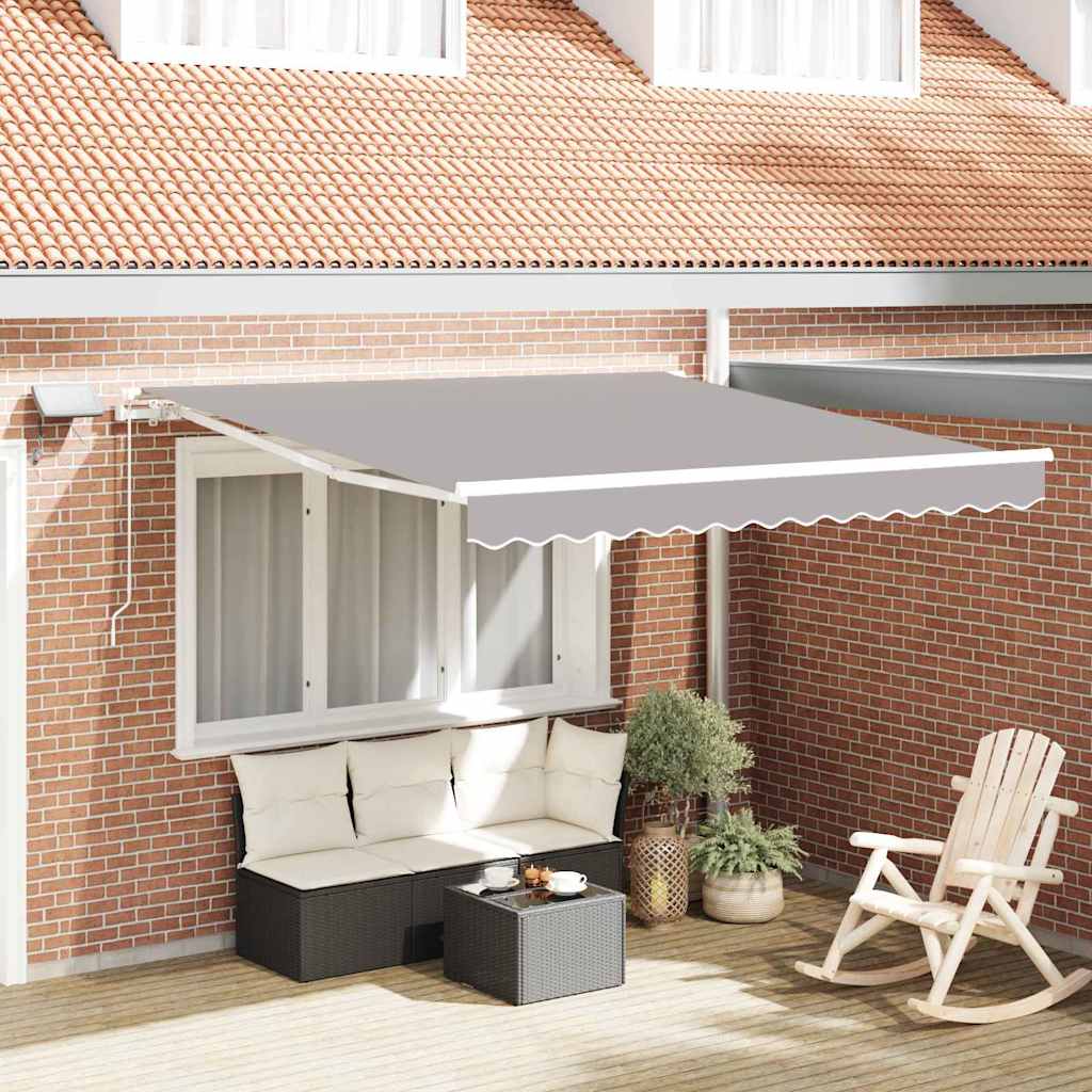 vidaXL Markiza wysuwana jasnoszary 300 x 250 cm Tkanina i aluminium