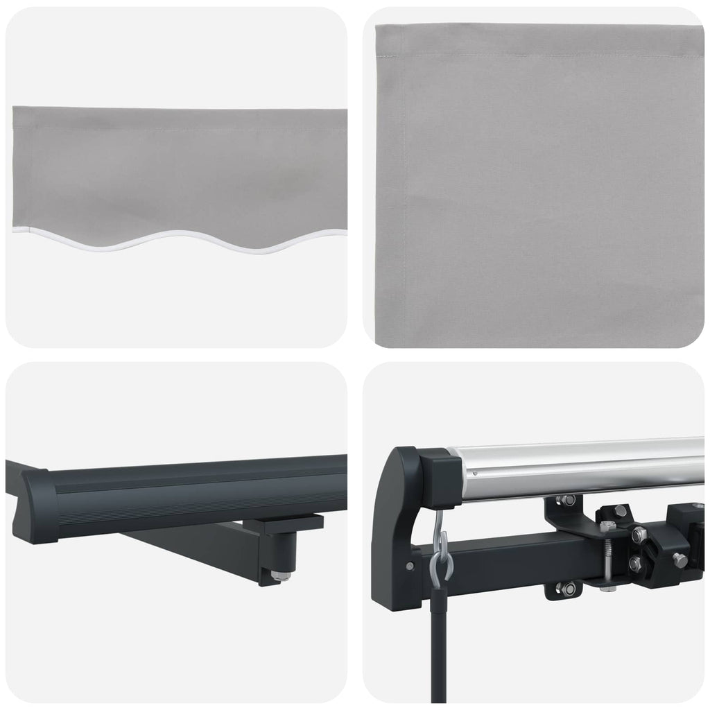 vidaXL Markiza wysuwana jasnoszary 300 x 250 cm Poliester i aluminium