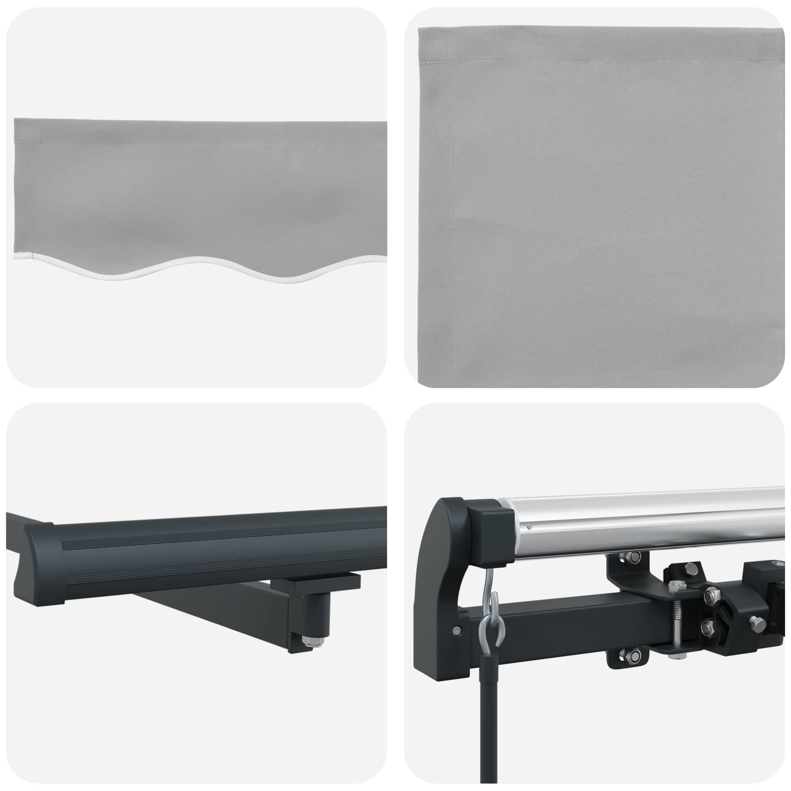 vidaXL Markiza wysuwana jasnoszary 300 x 250 cm Poliester i aluminium