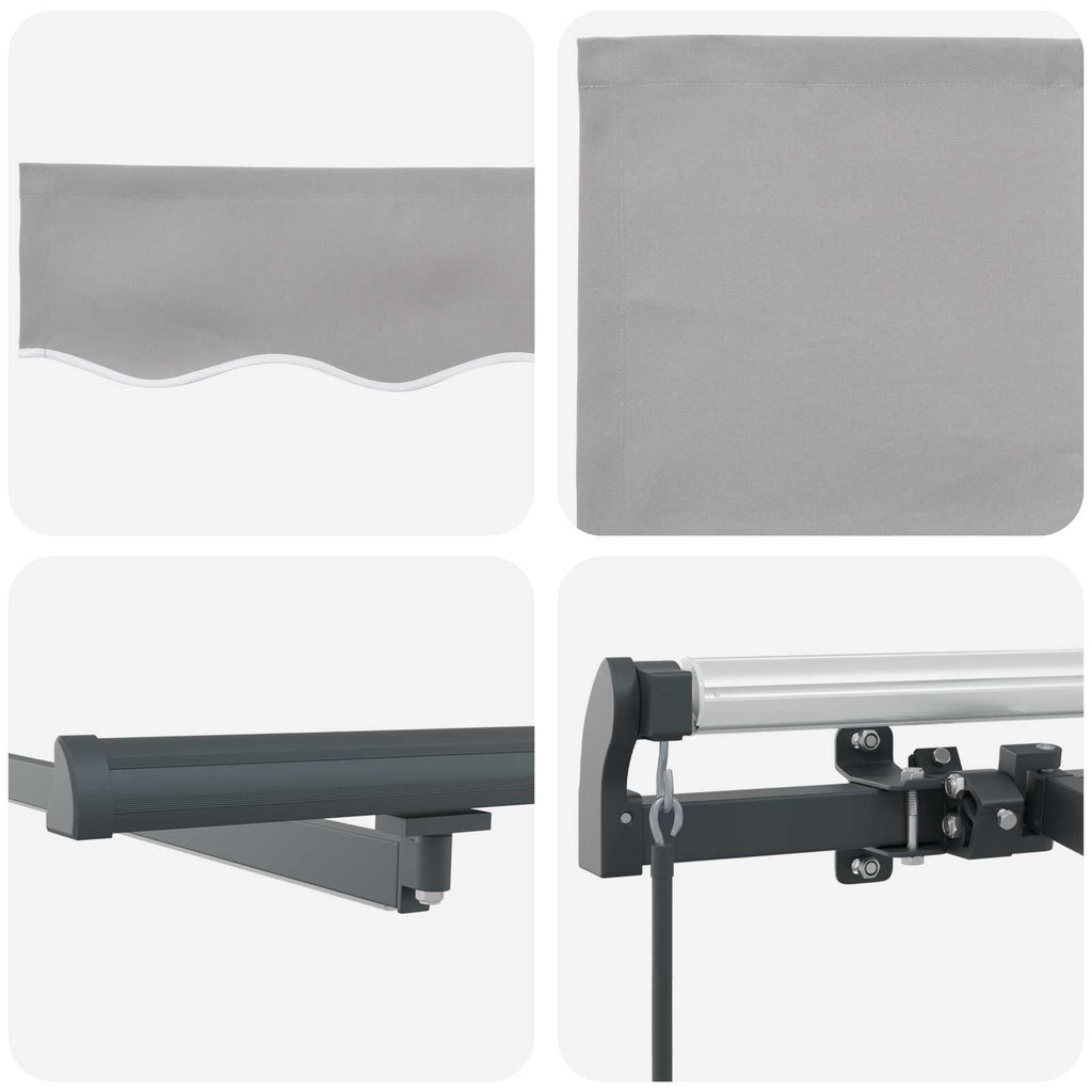 vidaXL Markiza wysuwana jasnoszary 300 x 250 cm Tkanina i aluminium