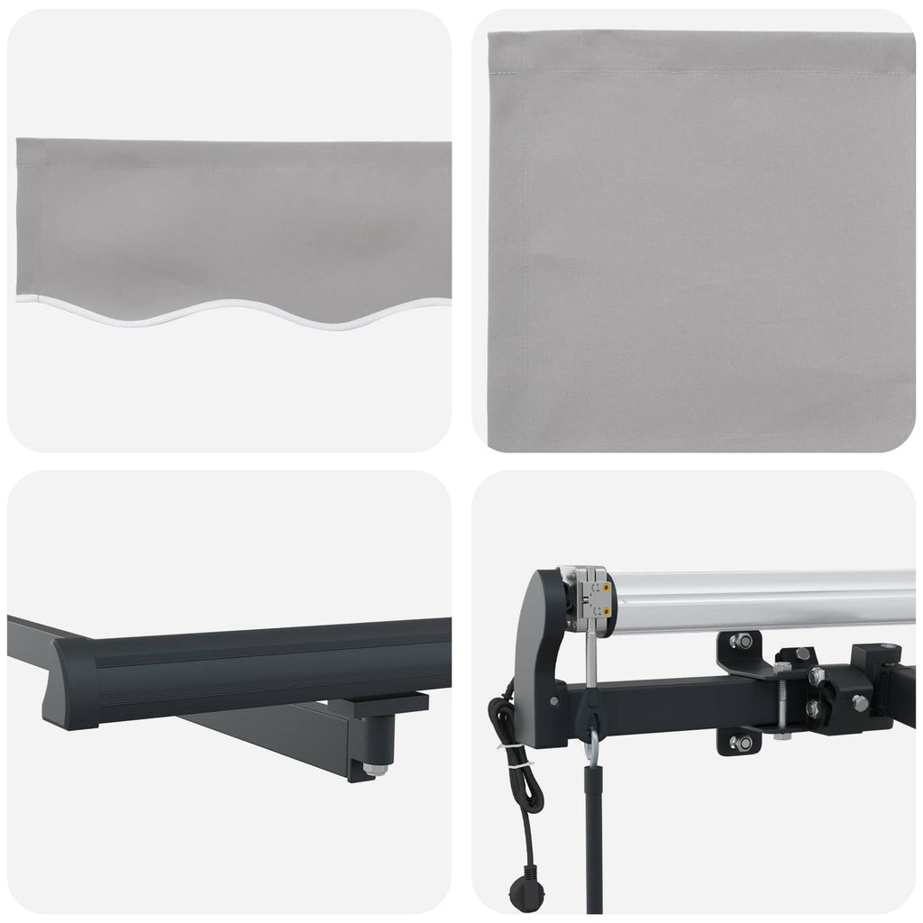vidaXL Markiza wysuwana jasnoszary 300 x 250 cm Tkanina i aluminium