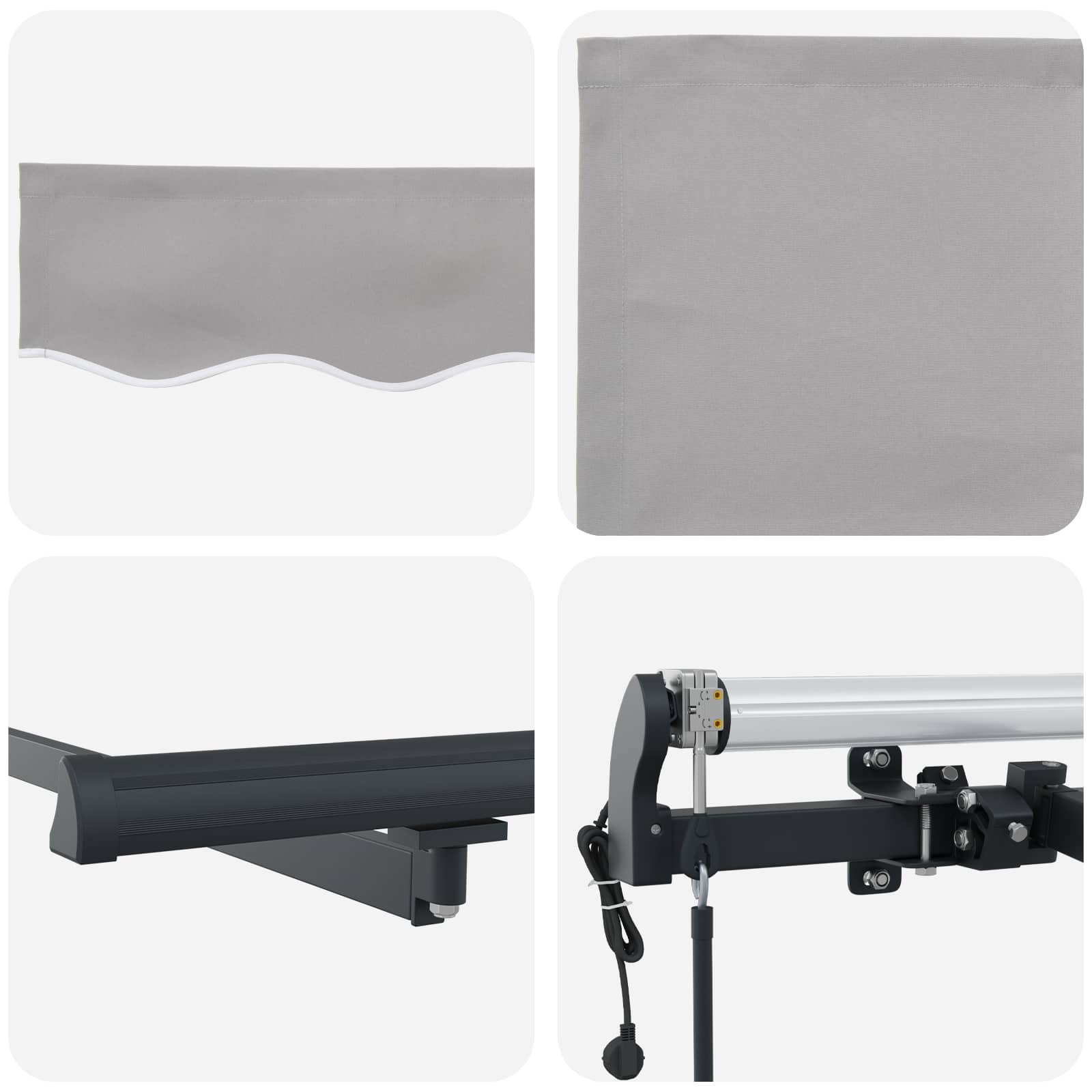 vidaXL Markiza wysuwana jasnoszary 300 x 250 cm Tkanina i aluminium