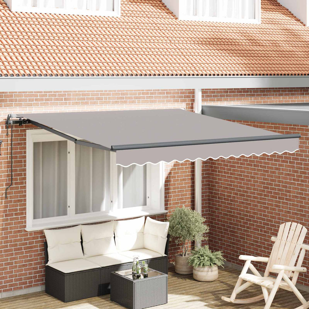 vidaXL Markiza wysuwana jasnoszary 300 x 250 cm Tkanina i aluminium