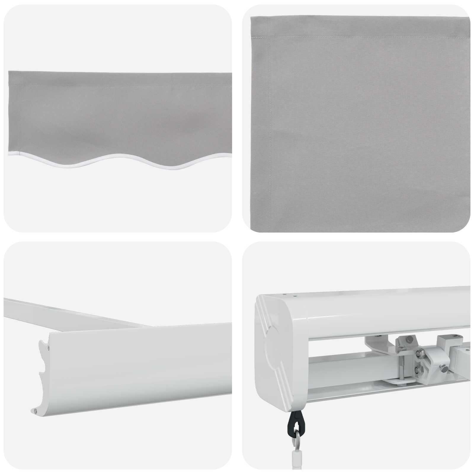 vidaXL Markiza wysuwana jasnoszary 300 x 250 cm Canvas i Aluminium