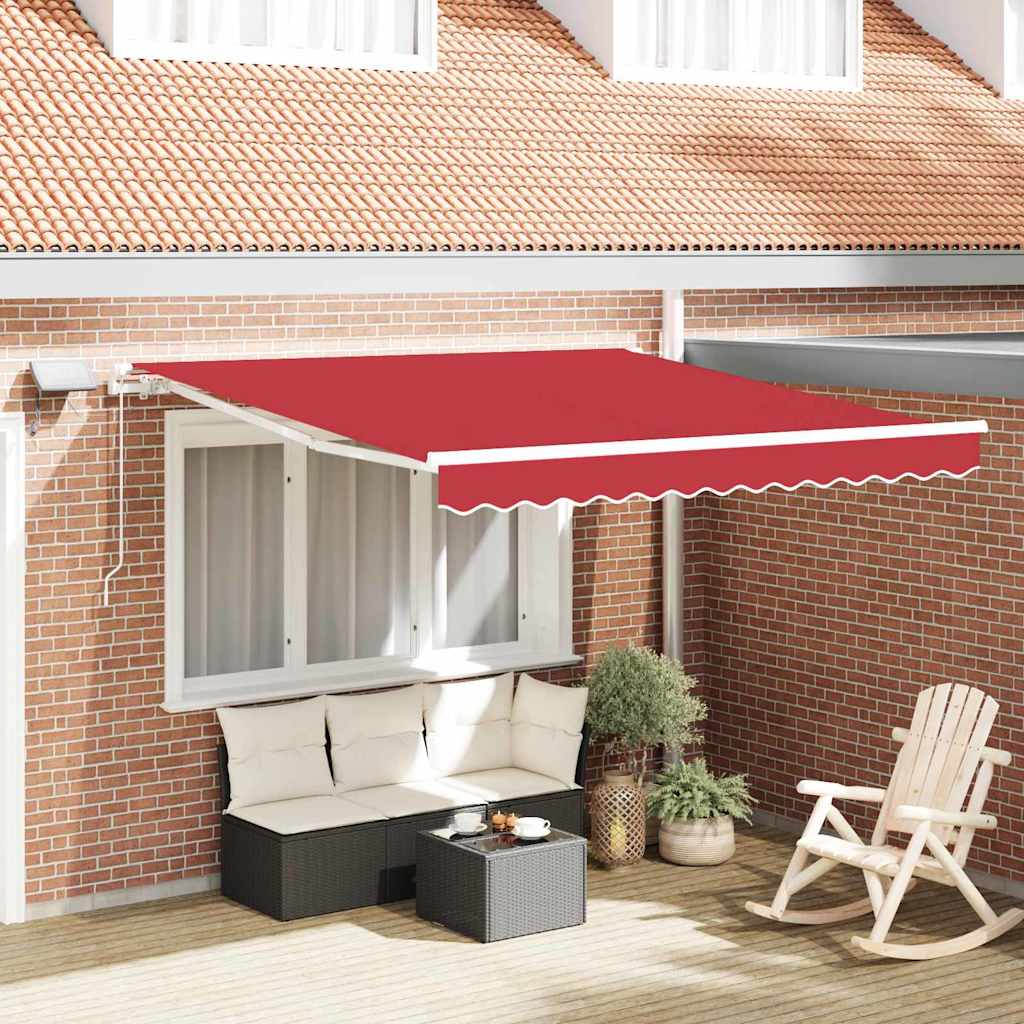 vidaXL Markiza zwijana Czerwony 300 x 250 cm Tkanina i Stal