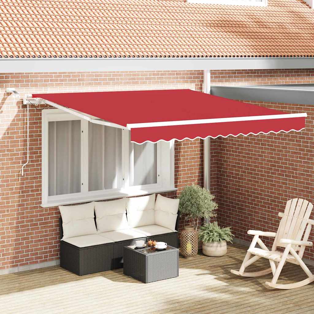 vidaXL Markiza wysuwana czerwony 300 x 250 cm Poliester