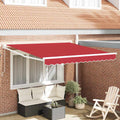 vidaXL Markiza zwijana Czerwony 300 x 250 cm Poliester i aluminium