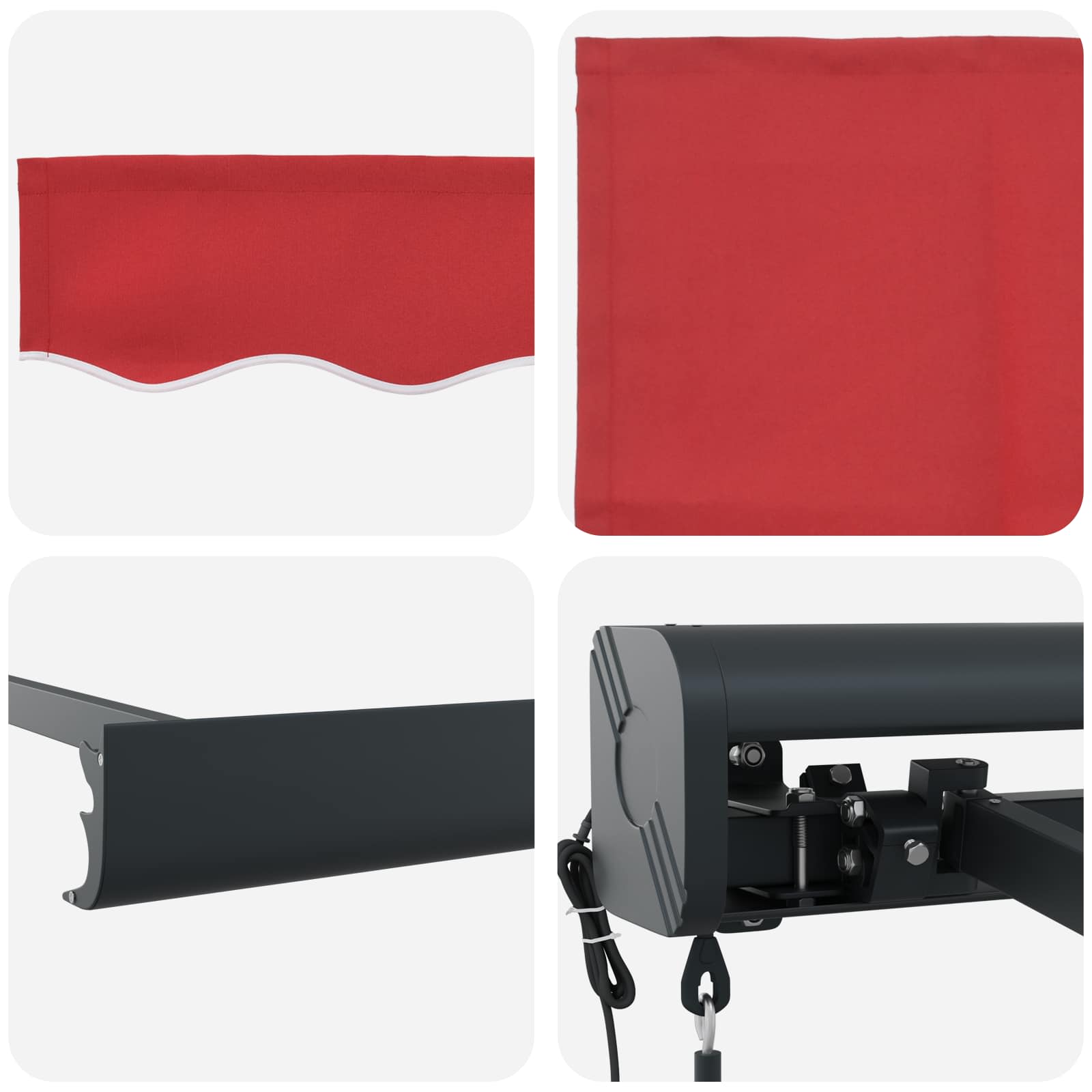 vidaXL Markiza Czerwony 300 x 250 x 165 cm Poliester i aluminium