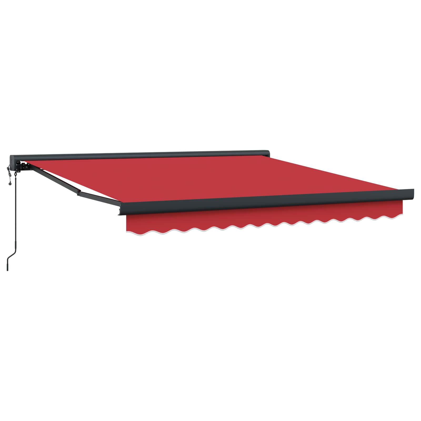 vidaXL Markiza wysuwana czerwony 300 x 250 x 165 cm Tkanina i Metal