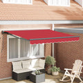 vidaXL Rama markizy Czerwony 300 x 250 cm Poliester z powłoką PU