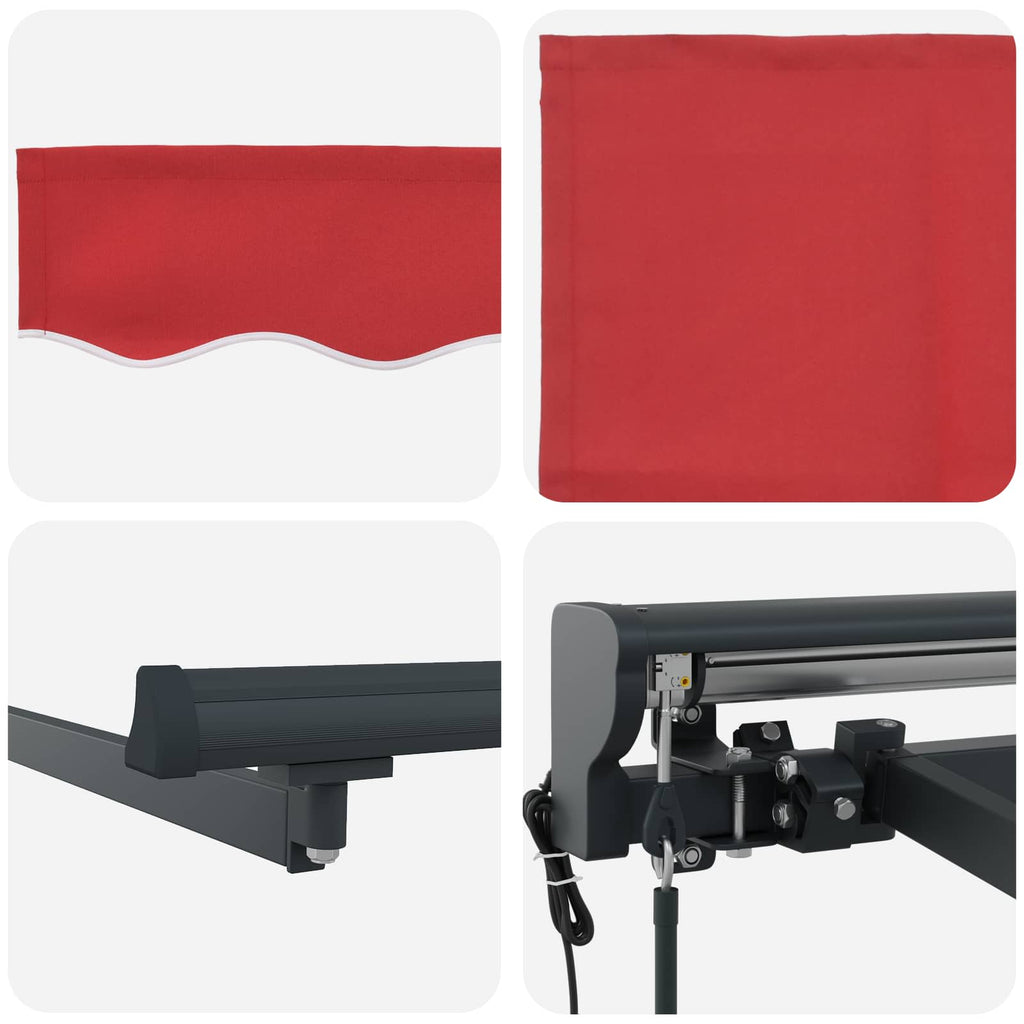 vidaXL Rama markizy Czerwony 300 x 250 cm Poliester z powłoką PU