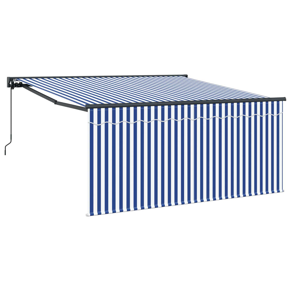 vidaXL Markiza zwijana Niebieski i biały 350 x 250 cm