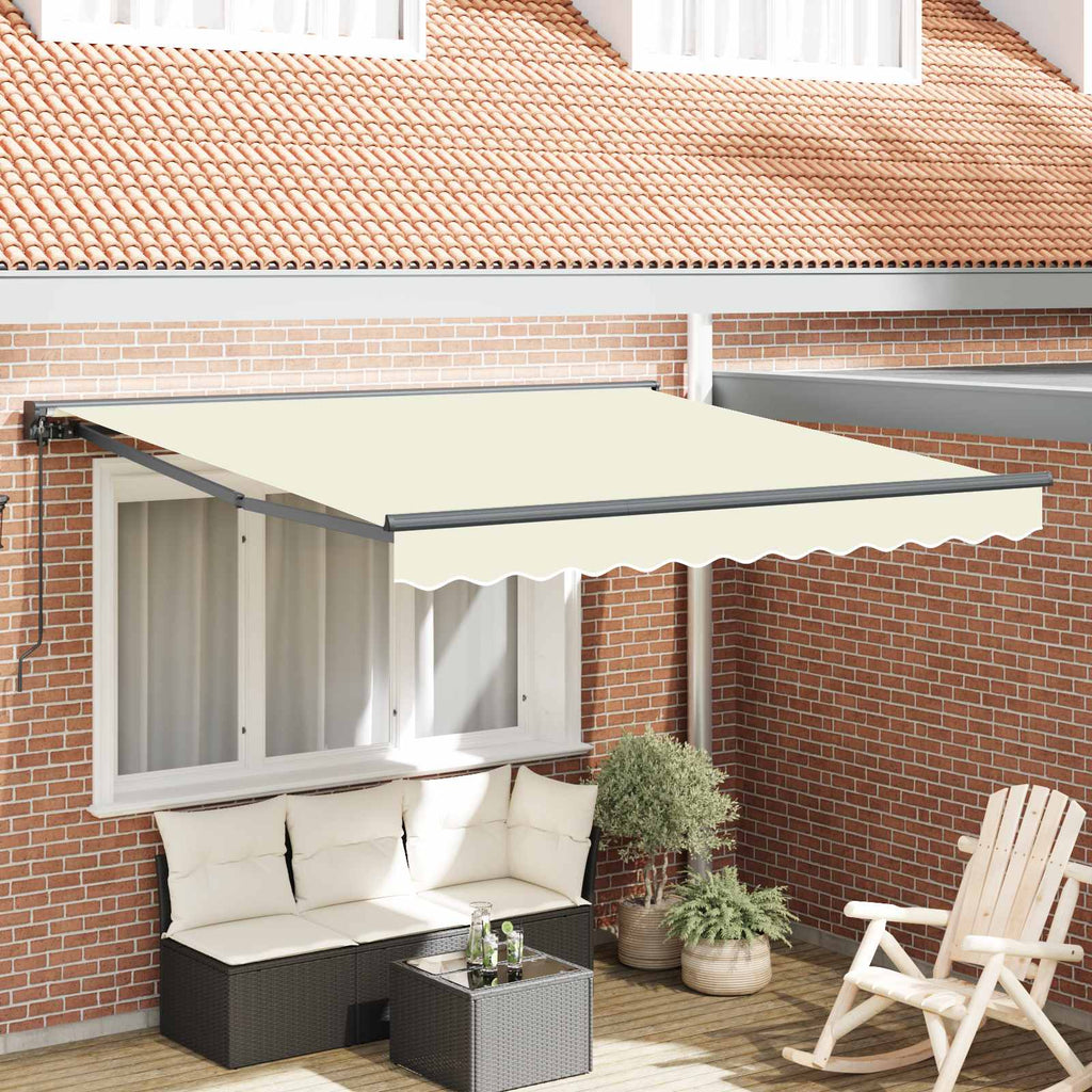 vidaXL Rama markizy Kremowy 350 x 250 cm Poliester z powłoką PU