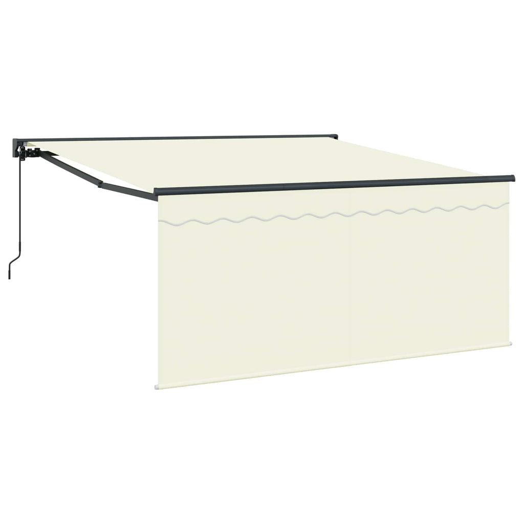 vidaXL Markiza zwijana Kremowy 350 x 250 cm Poliester i aluminium