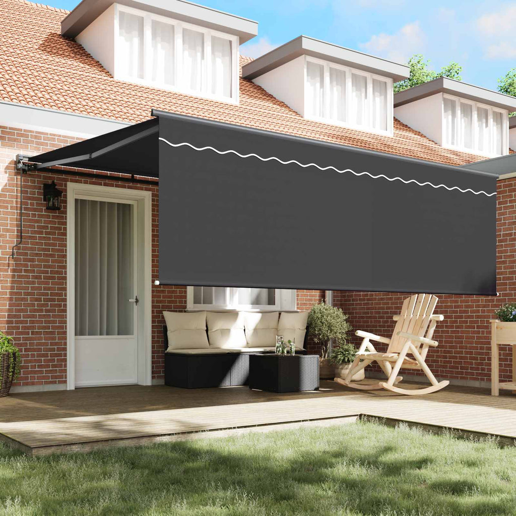 vidaXL Rama markizy Żółty i Biały 350 x 250 cm Poliester z powłoką PU