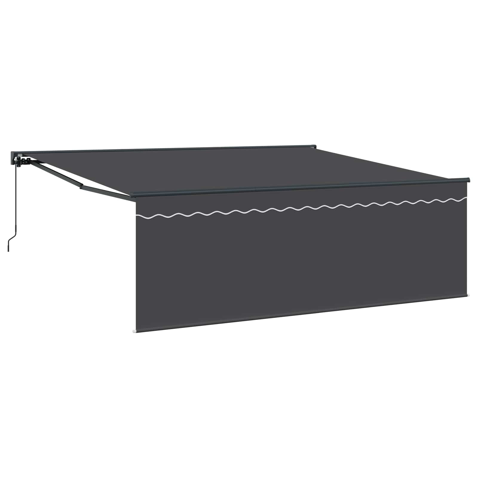 vidaXL Rama markizy Żółty i Biały 350 x 250 cm Poliester z powłoką PU